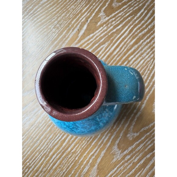 RARE 60's Ursula Beyrau design Graflich Ortenburg ceramic Turquoise Vase 605/1 - Picture 6 of 8